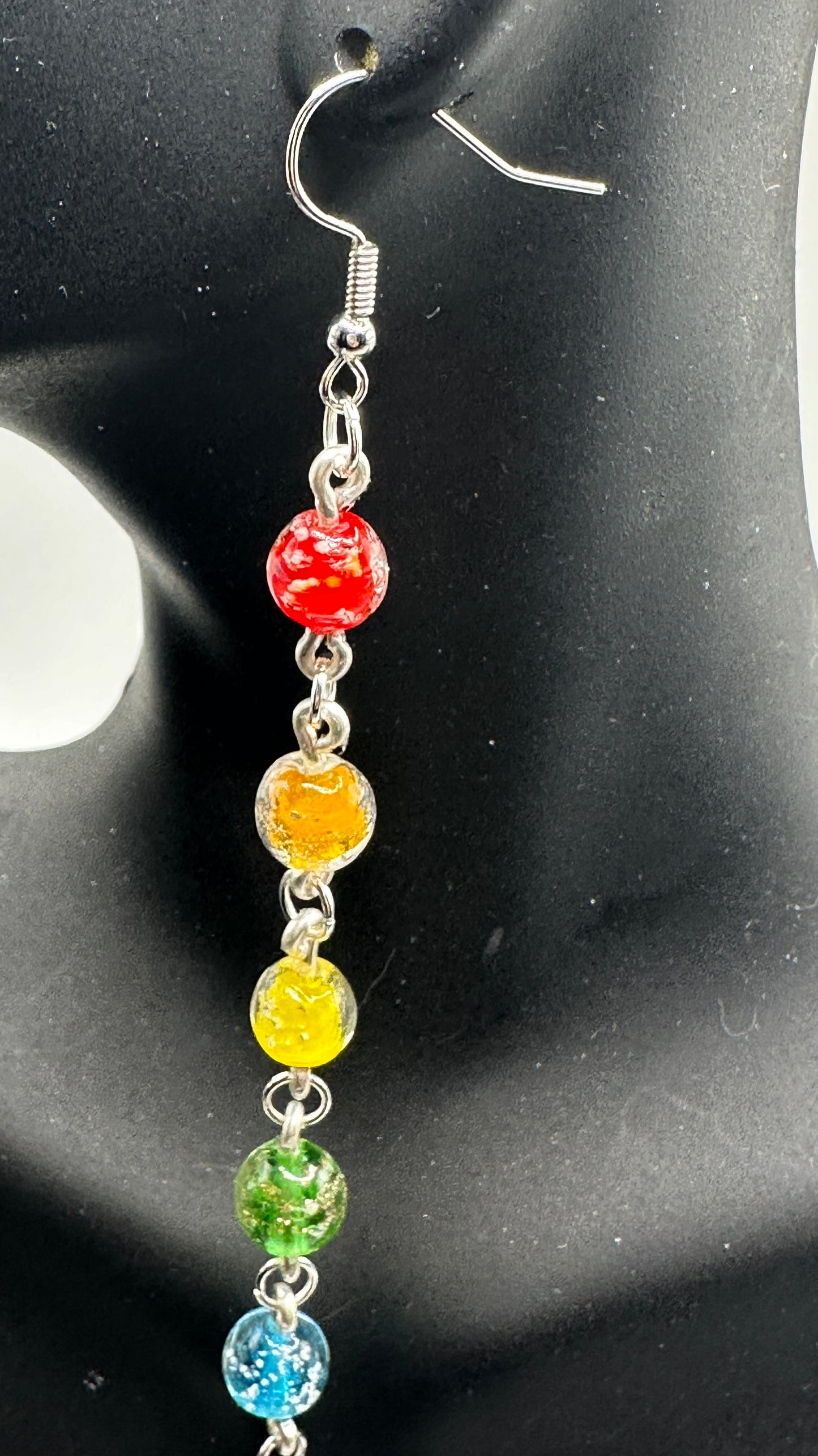 Chakra-Rainbow Glow In The Dark Dangle Earrings