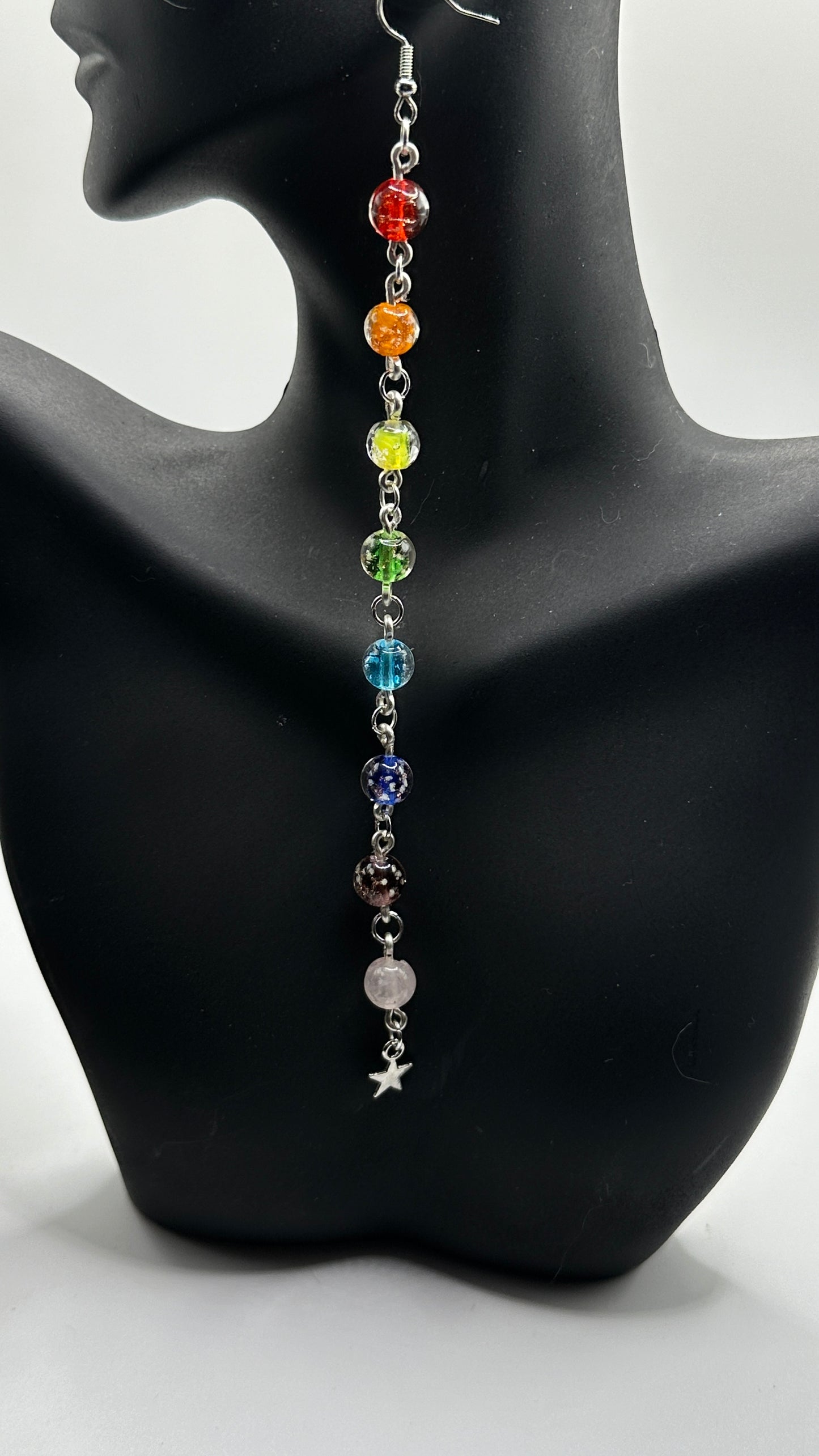 Chakra-Rainbow Glow In The Dark Dangle Earrings