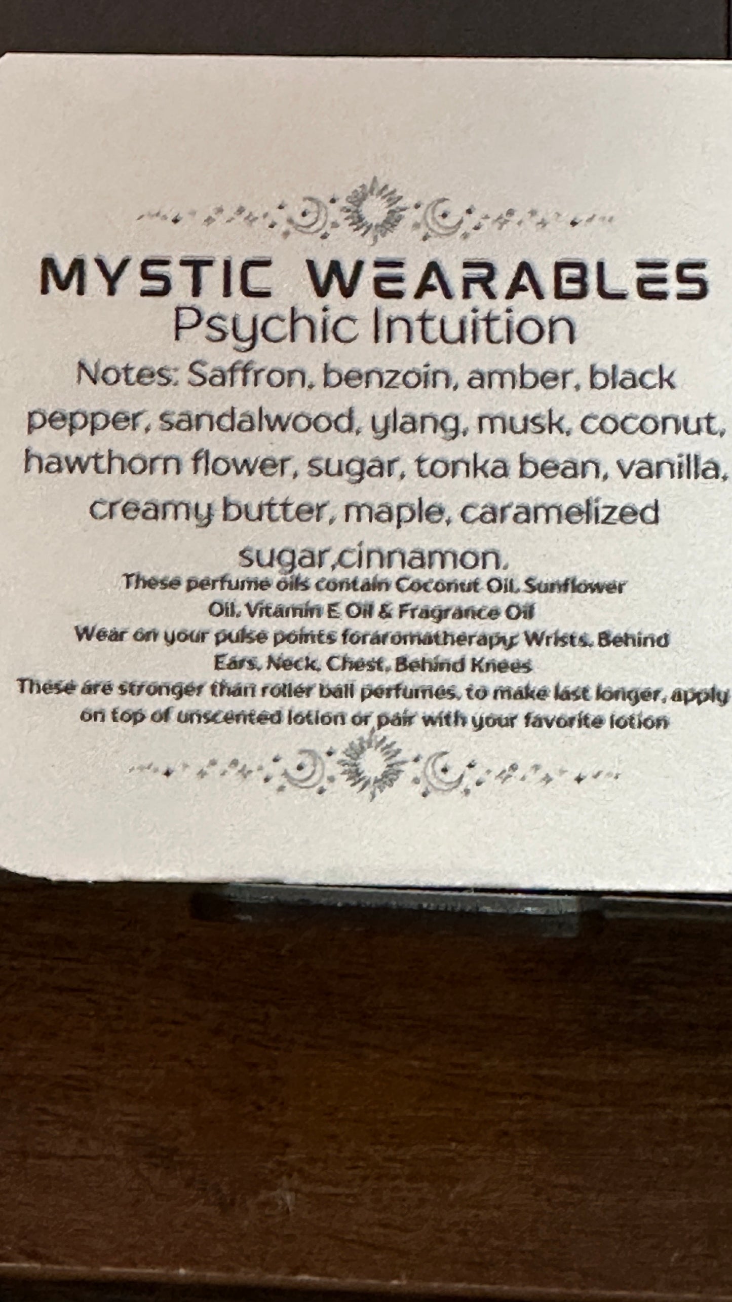 Psychic Intuition-Properties Perfume Oil Gourmand/Spicy/Resinous