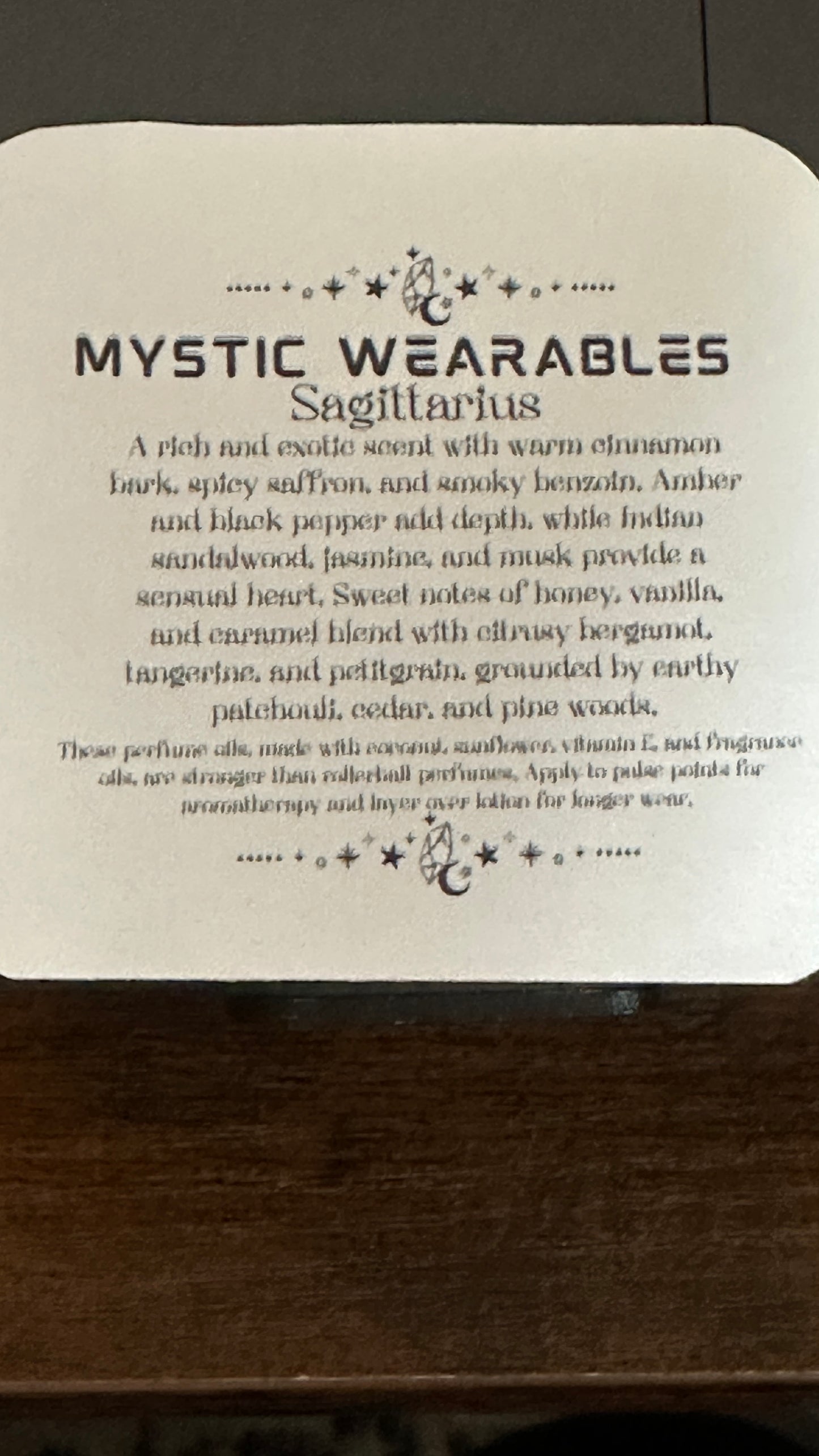 Sagittarius-Zodiac Perfume Oil Exotic/Resinous/Sweet