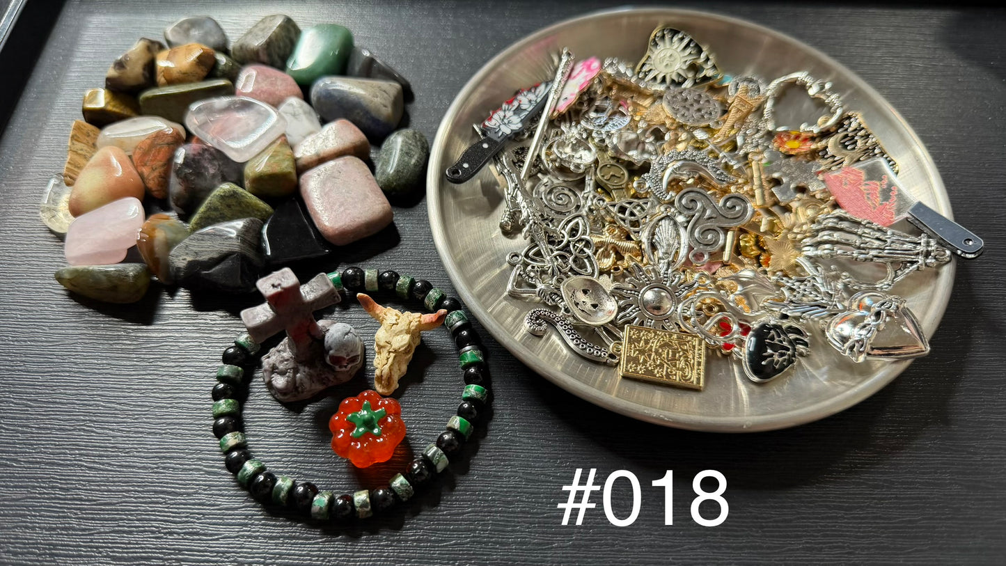 145g Crystals, 100g Charms & A 6mm Bracelet-Halloween Themed