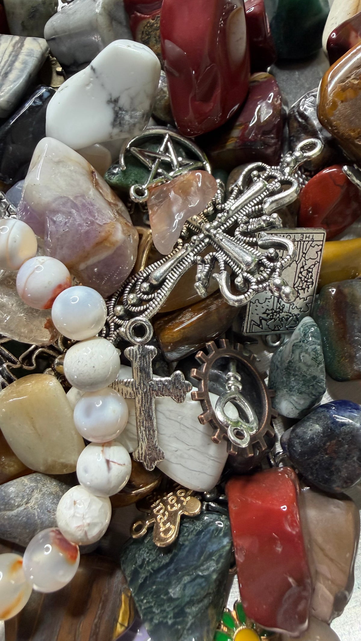1 lb of Crystals and Charms together and a crystal bracelet
