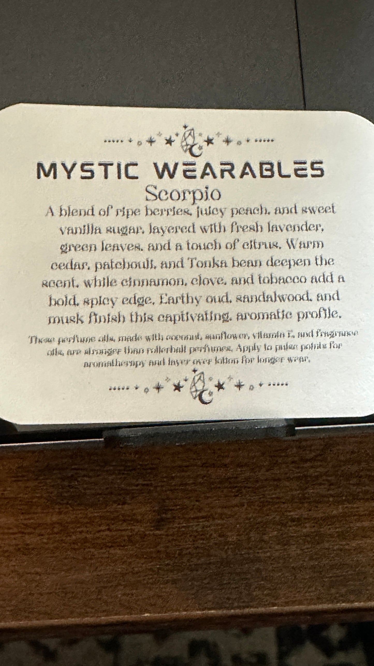 Scorpio-Zodiac Perfume Oil Dark/Mysterious/Fruity